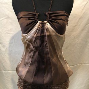 Bebe Silk Halter Top XS